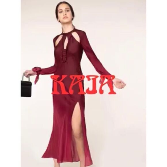 RIXO Kaia cutout silk crepe de chine maxi dress size XS - Picture 1 of 14